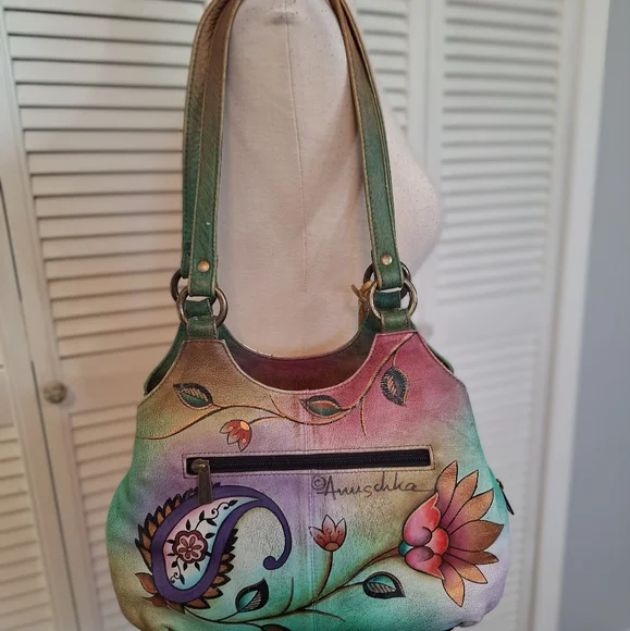 Authentic anuschka hand painted signed leather purse bag - Picture 10 of 10